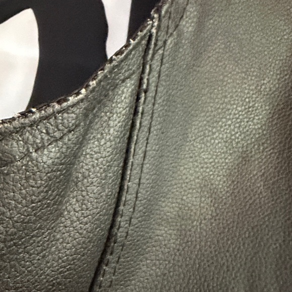 Men's Black Leather Biker Vest sz 42 Dream Apparel - Picture 7 of 8